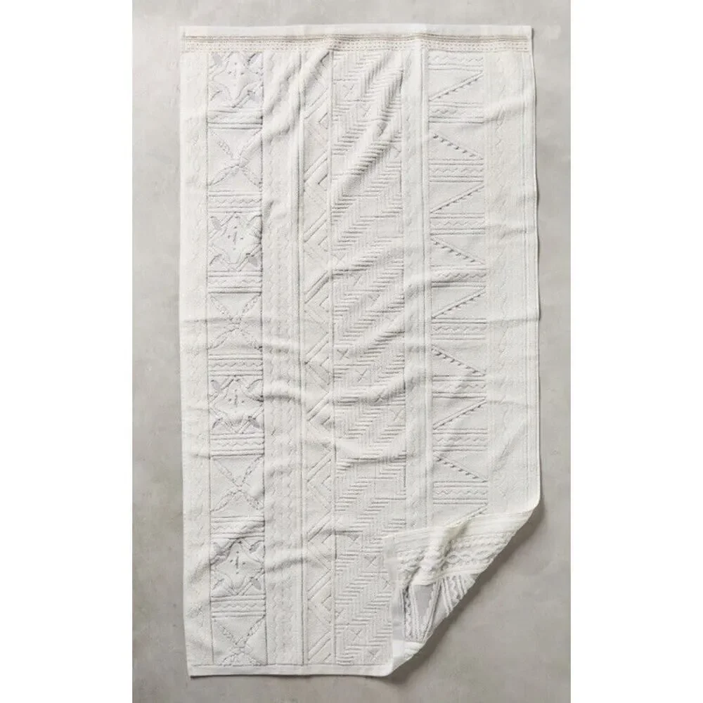 Anthropologie Windstream Hand towels Set of 4 Cotton Grey Montif